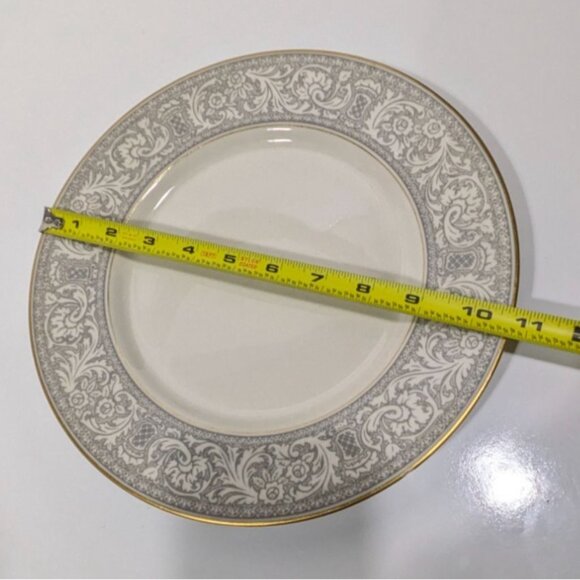 Franciscan Masterpiece China Renaissance Pattern Dinner Plate Gray Gold Trim USA - Picture 4 of 13